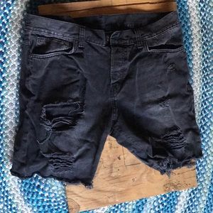 Black ripped shorts denim
